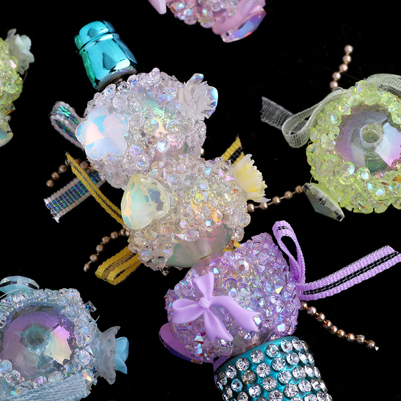 Wholesale New style bow heart design, high-end straight hole loose bead DIY mobile phone chain, key chain, bag chain, jewelry aessories