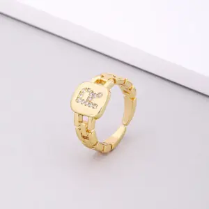 R Letters Ring / Adjustable Opening