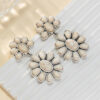 Wholesale European and American Hot Double Flower Design Classic Elegant Elegant Bohemian Turquoise Alloy Drop Earrings