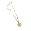 Wholesale Real Gold Plated Flower 304 Stainless Steel Fashion Waterproof Non Tarnish Pendant Necklace