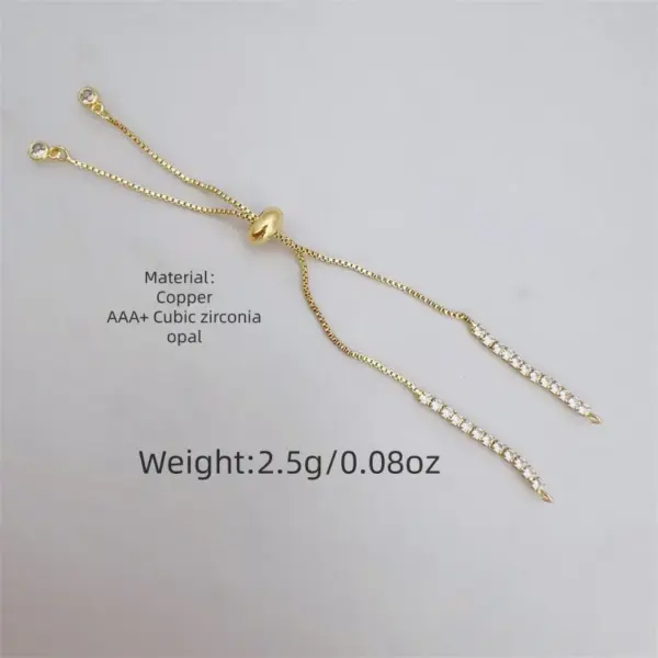 Wholesale 18K Gold Plated Copper Electroplated Zircon Bee Simple Style Handmade Chain Bracelets For Women's