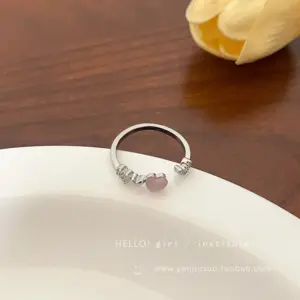 Pink Loving Heart Zircon ~ J909 / Silver