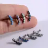 1 Piece Casual Hawaiian Cool Style Arc lishing Plating Inlay 304 Stainless Steel Opal Zircon 18K Gold Plated Ear Studs