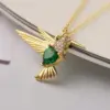 Simple Style Bird Copper Plating Inlay Zircon 18k Gold Plated Pendant Necklace