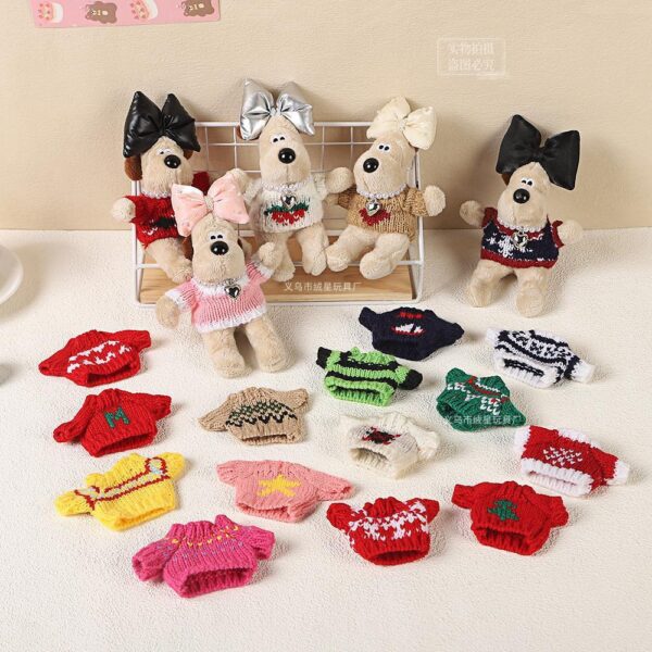 Wholesale 10cm doll clothes wholesale head dog clothes creative wear sweater doll doll accessories cotton doll small clothes