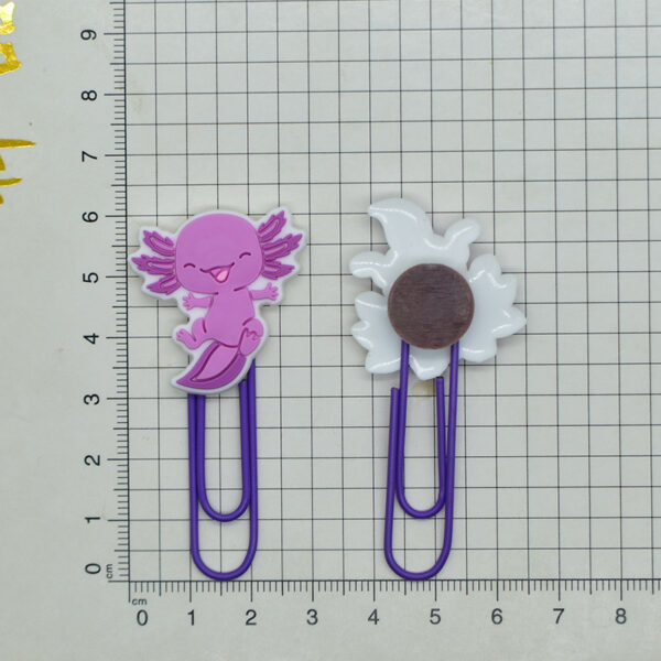 Wholesale Random 50pcs Cartoon Ocean Salamander Animal Paperclip Bookmark Cute Page Break Colorful Paperclip Metal Clip