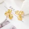 Wholesale 1 Pair IG Style French Style Flower 304 Stainless Steel 14K Gold Plated Ear Studs