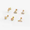 1 Piece Ear Cartilage Rings & Studs Fashion Geometric Flower Pure Titanium Inlaid Zircon