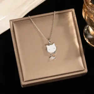 Silver Kitten Catches Fish