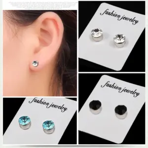 Simple Style Geometric Diamond Stainless Steel No Inlaid Earrings Ear Studs