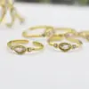 Wholesale PVD Coated 14K Gold Real Gold Plated Solid Color 304 Stainless Steel Fashion Waterproof Non Tarnish Open Ring