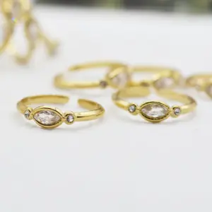 Wholesale PVD Coated 14K Gold Real Gold Plated Solid Color 304 Stainless Steel Fashion Waterproof Non Tarnish Open Ring