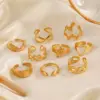 Wholesale PVD Coated 18K Gold Plated Heart Shape Butterfly 304 Stainless Steel IG Style Waterproof Non Tarnish Open Rings