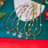 Wholesale Christmas ornaments, beaded snowflake Christmas tree pendant necklace