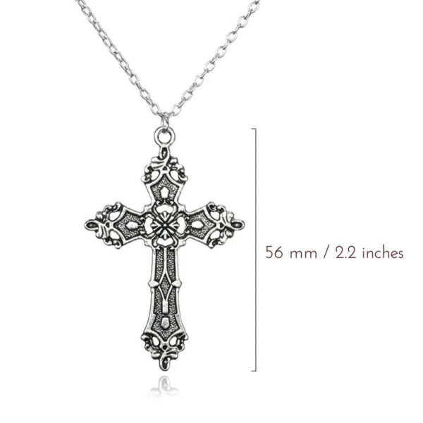 Wholesale European and American Baroque Cross Necklace Female Personality Retro Bohemian Cold Style Pendant Wool Chain Gothic