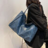 oly-61bb1c24e81a2ee006a0f46e33564b9b Wholesale Tote Bag Women's Bag Autumn and Winter Japanese/Korean Large Capacity Soft Leather Shoulder Bag Retro Casual rtable Bucket Bag