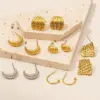 Ion Plating (IP) Real Gold Plated 18K C Shape Solid Color Twist 304 Stainless Steel Basic Modern Style Classic Waterproof Non Tarnish Ear Studs