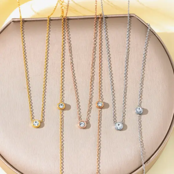 Wholesale Ion Plating (IP) 18K Gold Plated Round 304 Stainless Steel Elegant Glam Luxurious Waterproof Non Tarnish Bracelets Necklace