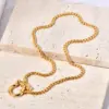 Wholesale PVD Coated Real Gold Plated 18K Solid Color 304 Stainless Steel Titanium Classic Style Waterproof Non Tarnish Pendant Necklace