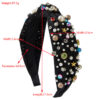 Wholesale Cross-border European and American fabric knotted hairband heavy nail pearl color high-quality hairband all-match beautiful hair accessories