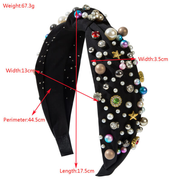 Wholesale Cross-border European and American fabric knotted hairband heavy nail pearl color high-quality hairband all-match beautiful hair accessories
