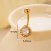 Wholesale 1 Piece 316 Stainless Steel Copper Zircon Belly Rings Heart Shape Bow Knot