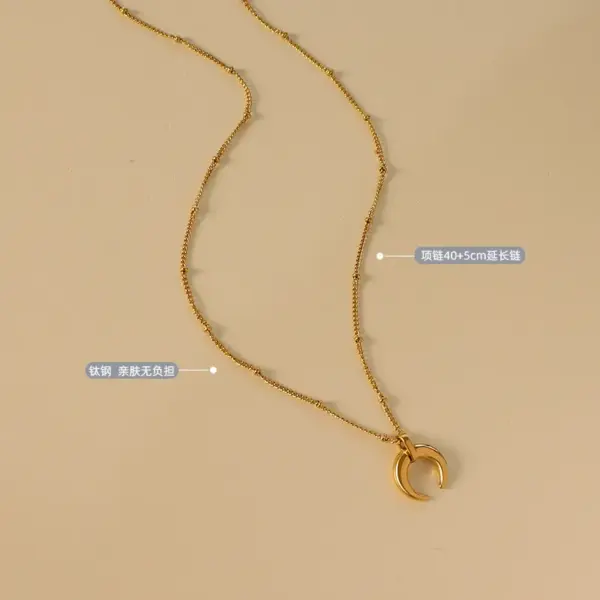 Wholesale PVD Coated Real Gold Plated 18K Gold Geometric 304 Stainless Steel Waterproof Non Tarnish 304 Stainless Steel Pendant Necklace