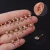 316L Stainless Steel Zircon Ear Cartilage Rings & Studs Round Waterproof Non Tarnish Surgical Steel Unisex