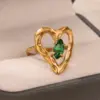 Wholesale PVD Coated Real Gold Plated 18K Gold Geometric 304 Stainless Steel Vintage Style French Style Waterproof Non Tarnish Open Rings