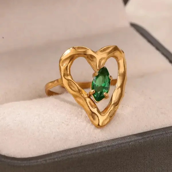 Wholesale PVD Coated Real Gold Plated 18K Gold Geometric 304 Stainless Steel Vintage Style French Style Waterproof Non Tarnish Open Rings