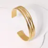 Wholesale PVD Coated Real Gold Plated 18K Gold Solid Color 304 Stainless Steel Simple Style Waterproof Non Tarnish Cuff Bracelets