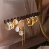 PVD Coated Real Gold Plated 18K Gold Geometric Stainless Steel Elegant Luxurious Baroque Style Waterproof Non Tarnish Earrings