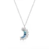Wholesale Jewelry Classic Style Sun Moon Copper Zircon Pendant Necklace