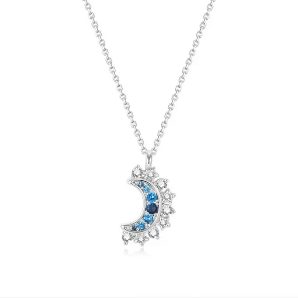 Wholesale Jewelry Classic Style Sun Moon Copper Zircon Pendant Necklace