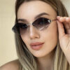 Wholesale Rimless Diamond Sunglasses Letter F Women's High-end Elegant Sunglasses Cross-border European and American Fashion Sunglasses Sun Protection