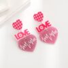 Wholesale Valentine's Day Peach Heart Earrings