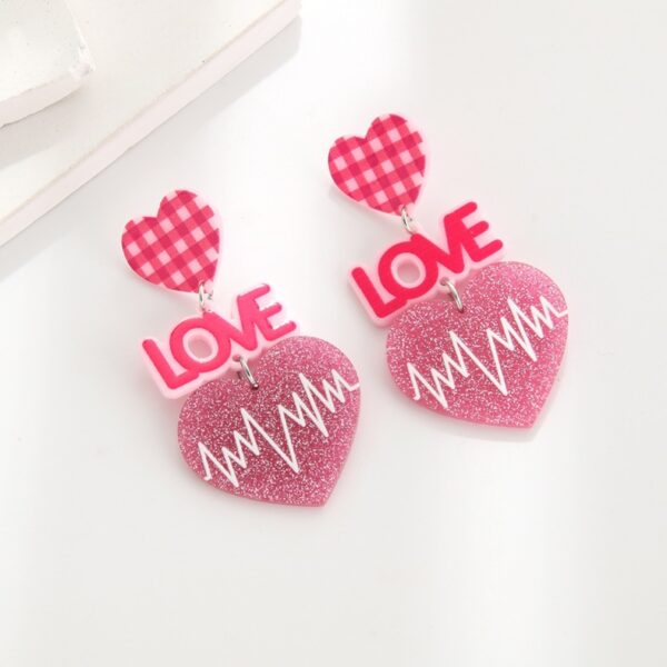Wholesale Valentine's Day Peach Heart Earrings
