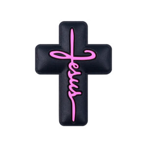 Black background pink word-cross