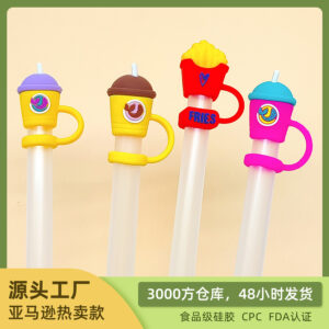 oly-61f957835e1bf315475b300e91aca7ff Wholesale Customized New Food Grade Silicone Neon Color Straw Cap 10mm Stanley Straw Cap Cartoon Straw Cover