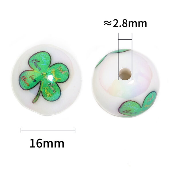Wholesale Leopard print polka dot four-leaf clover print beads