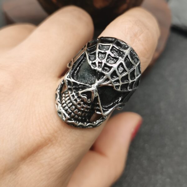 oly-620030d3a6791bf504edbdcd433b6b83 Wholesale European and American Rock Gothic Band Punk Exaggerated Retro Skull Spiderman Titanium Steel Men's Ring