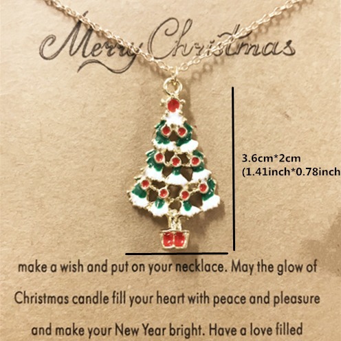 Wholesale Christmas Tree Pendant Card Necklace Clavicle Chain