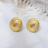 High-Grade Trendy Stainless Steel Studs Oil Pressure Irregular Earrings Women's Light Luxury Earrings Earrings