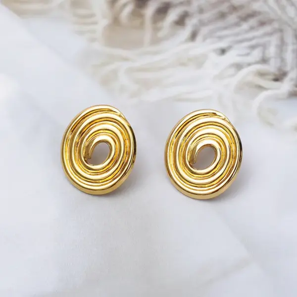High-Grade Trendy Stainless Steel Studs Oil Pressure Irregular Earrings Women's Light Luxury Earrings Earrings