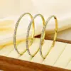 Wholesale PVD Coated 18K Gold Plated Circle 304 Stainless Steel Simple Style Waterproof Non Tarnish 304 Stainless Steel Bangle