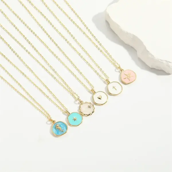 oly-621dcaf881fca45f07ca81fe16e85d82 Wholesale Copper 14K Gold Plated Starfish Pendant Necklace