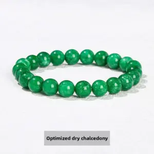 Optimized Green Dry Chalcedony Bracelet / Diameter 10.1-10.8mm (about 17-19 Pieces)