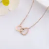 Wholesale Real Gold Plated Heart Shape 304 Stainless Steel Simple Style Waterproof Non Tarnish Stainless Steel Pendant Necklace
