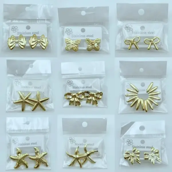 Style Oversized Floral And Leaf Earrings Stainless Steel Unique Design Geometric Pattern Unisex Hoops