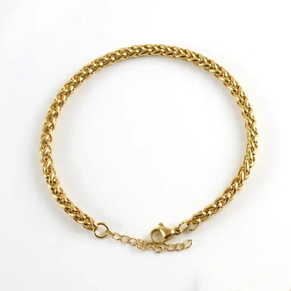 Wholesale Hip-Hop Geometric 304 Stainless Steel 18K Gold Plated Titanium Steel Stainless Steel Bracelets In Bulk
